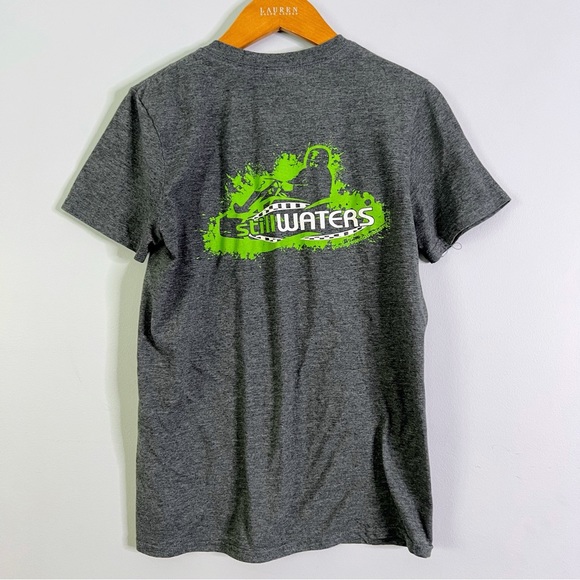 Still Waters Gray T-Shirt with Green Logo Size Small - Picture 3 of 5